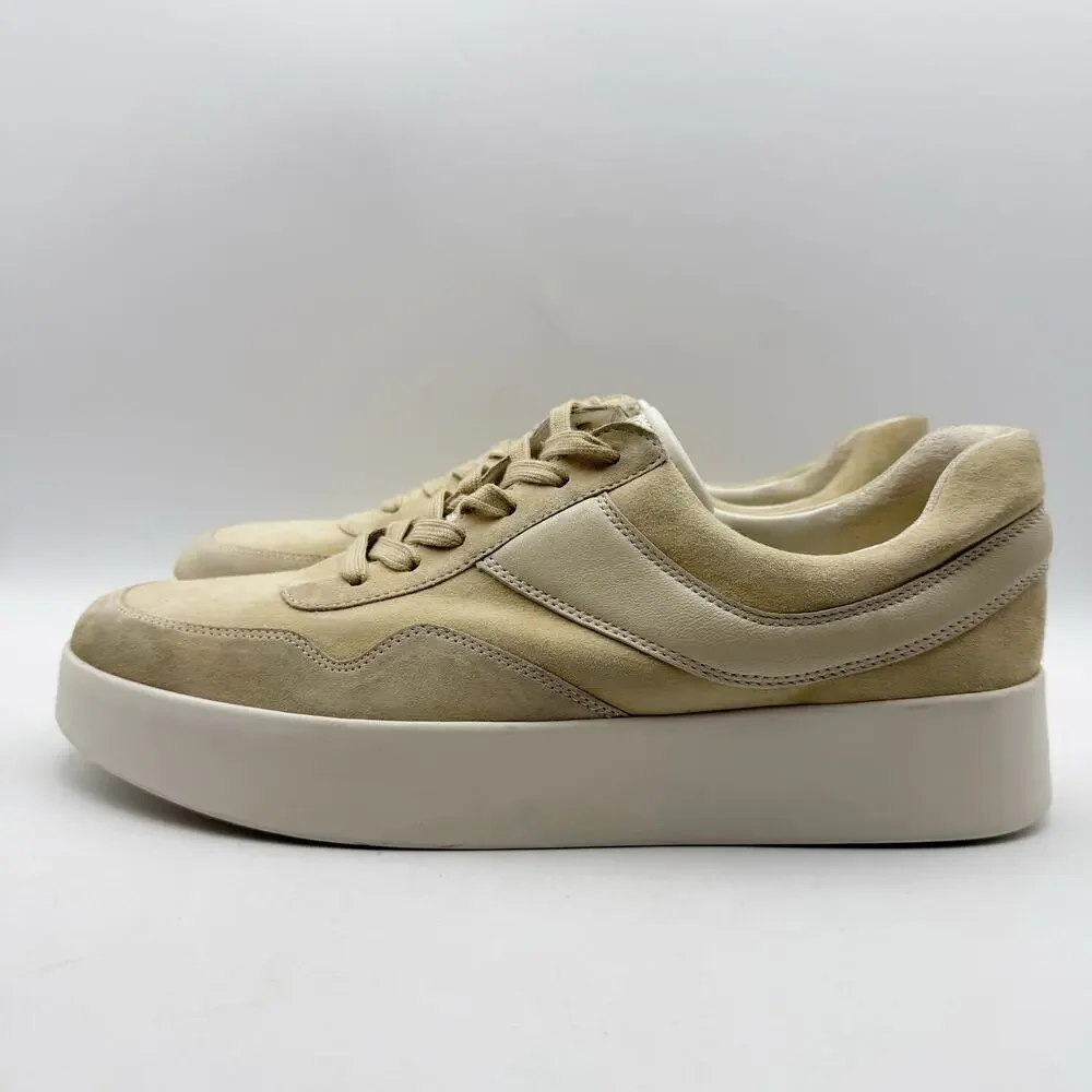 Vince Womens Warren Low Sneakers US 13 M EU 45 Beige Tan Suede GUC